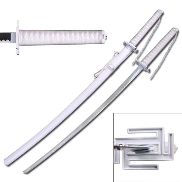 Ichigo Tensa Bankai Sword Cutting Moon White Version Carbon Steel Katana - Tophatter's Army Products & Self Defense Collectible Weapons - Tophatter Daily Deals
